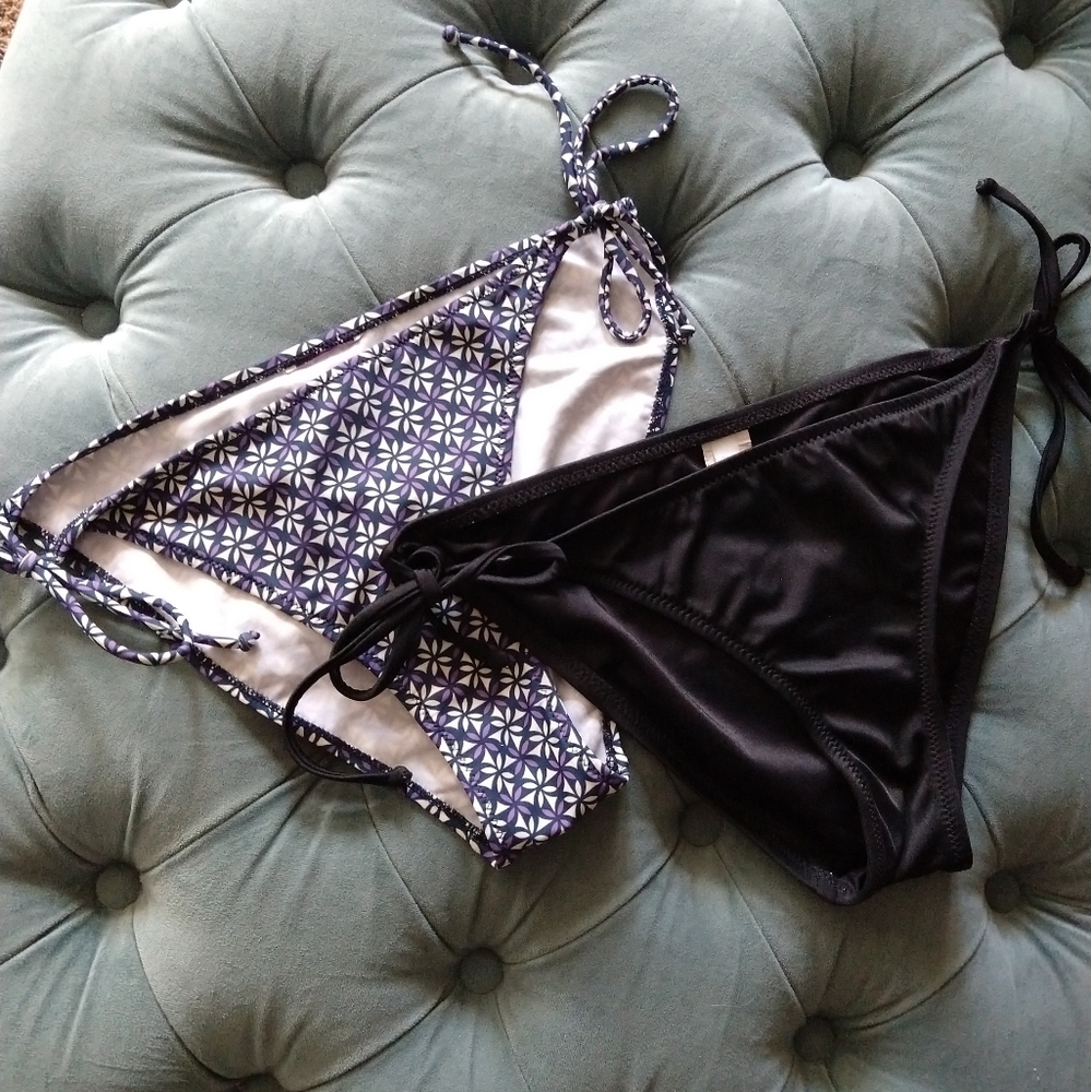 J CREW black string bikini bottoms + bonus S (J2)